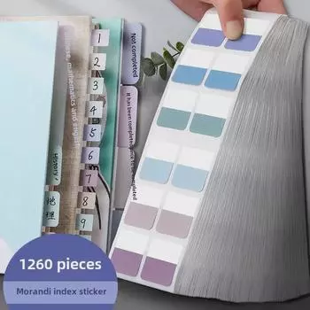 Custom Morandi Index Label Sticky Notes – Fluorescent Bookmarks for Students