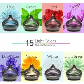 Cute 2025 2025 For Aromatherapy Essential Oil Diffuser Wood Grain Remote Control Ultrasonic Air Humidifier Cool with 7 Color LED US белый