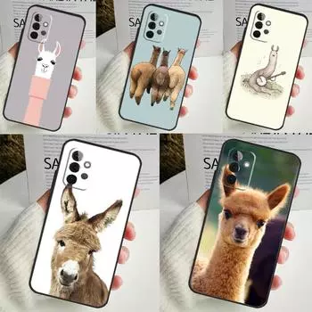 Cute Alpaca Donkey Case For Samsung Galaxy A55 A35 A25 A15 A51 A71 A12 A32 A52 A13 A33 A53 A14 A34 A54 Coque Samsung A35