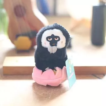 Cute and Cute Genuine Lotus White Face Monkey Pendant Plush Toy Doll Bag Hanging Keychain Doll 13cm
