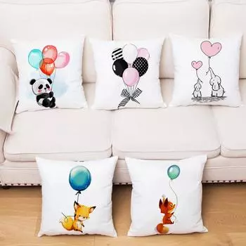 Cute Animal Pillowcase Cushion Cover Polyester Pillow Cover Home Decor Children s Bedroom Decoration Throw Pillowcases 45*45cm 450mm*450mm