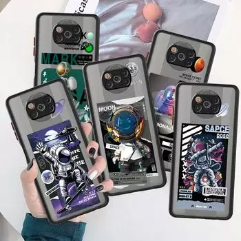 Cute Astronaut Planet Case For Xiaomi Mi Poco X3 NFC M3 11 10 12 9T 11T 10T Pro Note 10 Lite Matte Hard Phone Covers Xiaomi Poco X3 NFC
