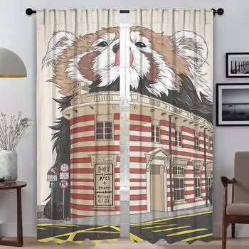 Cute Blackout Curtain for Room 2 Panel Modern Living Room Curtains Home Interior Curtains Tulle for Bedroom Halloween Decoration W50xH70cmx2pcs-CL