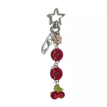 Cute Button Keychain Pendant Phone Chain Ornament Beaded Phone Lanyard Bag Charm for Fashionable Individuals 1