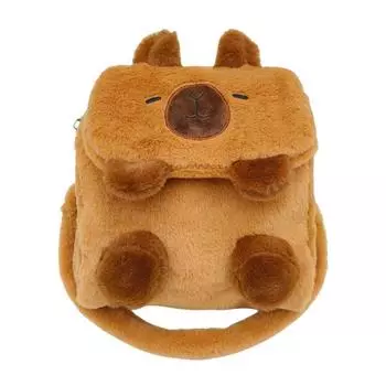 Cute Cartoon Capybara Plush Backpack With Adjustable Straps For Use Daily