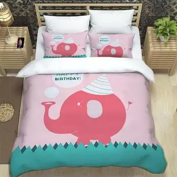 Cute cartoon print pattern bedding set for Boys soft and comfortable Complete size Customizable comforter bedding sets EU single(135x200cm)