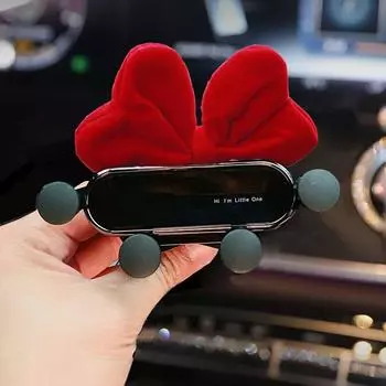 Cute Cartoon Red Bow Universal Gravity Car Phone Holder GPS Stand Bracket Creative Auto Air Vent Clip Mount Mobile Phone Holder чёрный
