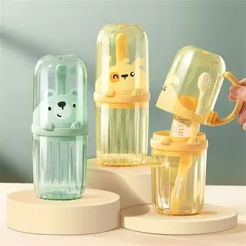 Cute Cartoon Toothbrush Toothpaste Storage Boxs Portable Home Travel Outdoor Camping Simplicity Transparent Bathroom Accessories