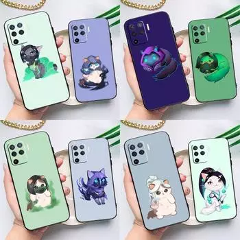 Cute Cartoon Valorant Cat Case For OPPO A54 A74 A94 A52 A72 A83 A91 A93 A15 A16 A5 A9 A31 A53 A53S 2020 Back Cover OPPO A16