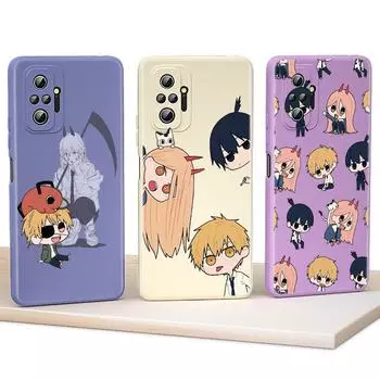 Cute chainsaw man For Xiaomi Redmi Note 11 10 10S 10T 9 9S 9T 8 8T 7 7S 6 5 Pro Max Plus 5G Liquid Silicone Phone Case Redmi Note 5 Pro(5)