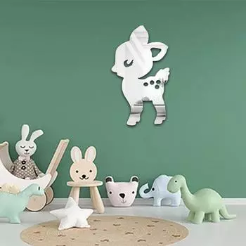 Cute deer acrylic mirror wall stickers baby children s room decoration stickers TV background wall