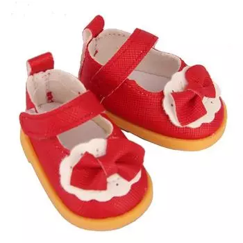 Cute DIY Doll PU Leather Bow for 14inch Doll Dolls Accessories Mini Shoes Doll Boots Dolls Shoes