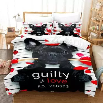 Cute dog Bedding Set Single Twin Full Queen King Size Pet dog Bed Set Teenager Bedroom Duvetcover Sets 3D Print 037 70x133cm 2pcs