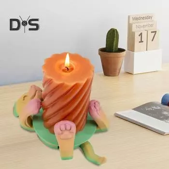 Cute Dog Coaster Mug Hugger Self-Adjusting Drink Mats Non-Slip Reusable 3D Printed Beverage Mats Protects Desktop from Burns Scratches Home Bar разноцветный