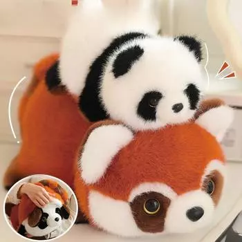 Cute Flip Panda Transformed Into A Little Panda Doll Plush Toy Fun Doll Girl s Children s Day Gift 25cm