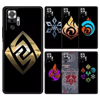 Cute Genshin impact Logo Phone Case For Xiaomi Redmi Note 12 11 10 Pro 9S 9 8 7 9T 8T 9C 9A 8A 12 11T 5G 10S Gaming Soft Cover Redmi 9A