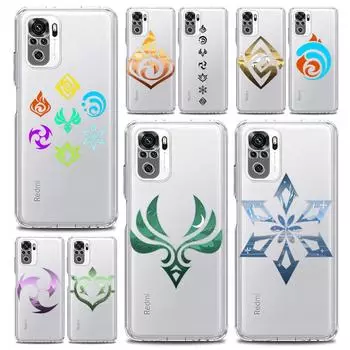 Cute Genshin impact Logo Soft Clear Phone Case For Xiaomi Redmi Note 12 10C 10 11 9 8 Pro Plus 9S 7 8T 9T 9A 8A 9C K50 K40 Cover Redmi K40 Gaming