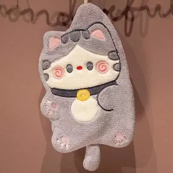 Cute Hand Towels kitchen Cartoon Hanging Soft Absorbent Towel Quick Dry Double-layer Wipe Cloth for KIds Bathroom Accessiores