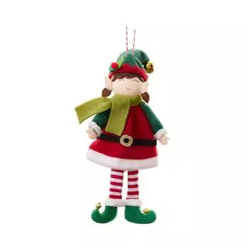 Cute Hanging Bell Elf Stuffed Christmas Tree Pendant Elf Plush Doll New Year Gifts Girl