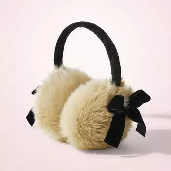 Милые японские плюшевые наушники из искусственного меха JK Sweet Thicken Y2k Bowknot, ветрозащитные наушники для велоспорта, зимние женские наушники
