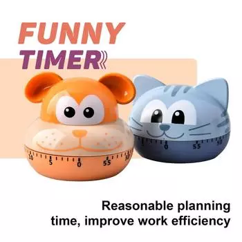 Cute Kitchen Timer Reminder Mechanical Clockwork Countdown Timed Alarm Clock Cartoon Creative Craft Ornaments Kitchen Gadgets