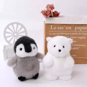Cute Little Penguin Doll Simulate Polar Bear Plush Teddy Bear Doll Girl Sleeping Pillow Rag Doll Sitting height 23cm
