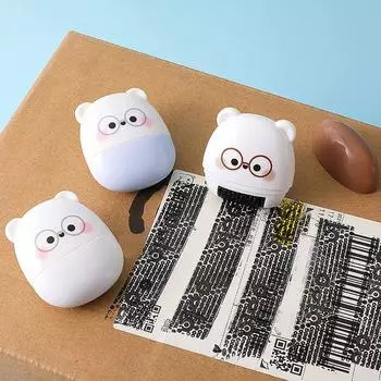 Cute Mini Identity Protection Roller Stamp Self-Inking Identity Cover Eliminator Theft Protection Guard Seal Information коричневый