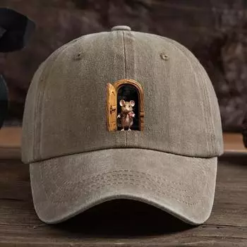 Cute Mouse Printed Baseball Hat Versatile Outdoor Leisure Fishing Hat Sunshade Duck Tongue Travel Hat