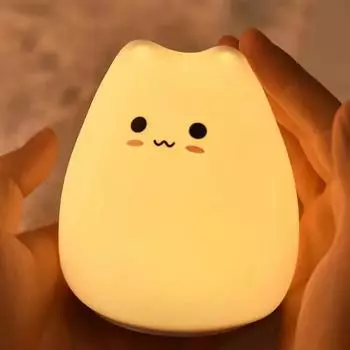 Cute Night Light Cat Silicone Animal Light Touch Sensor Colorful Child Holiday Gift Sleepping Creative Bedroom Home Lights