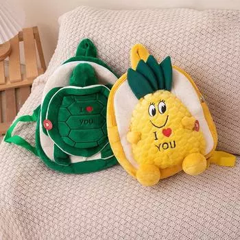 Cute Pineapple Backpack Children s Schoolbag Turtle Plush Toy Girl Baby Cute Little Backpack Girl 36*30cm