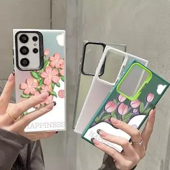 Милый розовый цветочный чехол для iPhone 16 Samsung A55 M35 S24 FE Xiaomi Redmi Note 13 Pro 14C Huawei Honor 200 противоударный чехол-бампер для телефона с защитой от царапин Samsung A54 5G