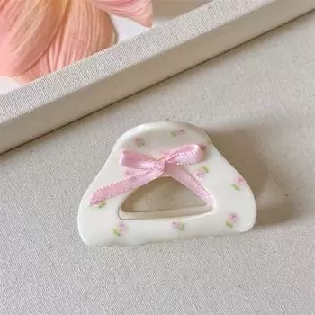 Cute Plastic Bowknot Hair Claw Flower Y2k Cat Claw Clip Headdress Ponytail Holder Bow Shark Clip Daily