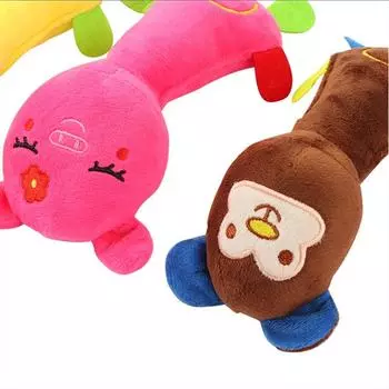 Cute Plush Funny Plush Squeak Pet Tooth Cleaning Squeaker Puppy Chew Bite Toys Dog Toy Giraffe