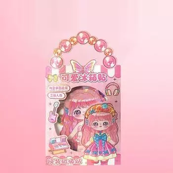 Cute Princess Dress-Up Magnetic Stickers for Kids Girl Imaginative Play DIY Materials Cartoon Refrigerator Magnet