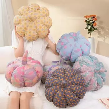 Cute Simulation Pumpkin Flower Cloth Pillow Sofa Bay Window Tatami Home Cushion Office Car Seat Cushion Halloween Decoration 35x35x32cm зелёный
