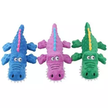 Cute Soft For Small Large Dogs Crocodile Toy Outdoor Play Puppy Dog Supplies Chew Training Toy Pet Accessories Dog Throw Toys синий