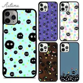 Милый чехол Studio Ghibli Spirited Away SOOT для iPhone 11 12 13 14 Pro Max mini XR XS SE 2020 7 8 Plus Galaxy S21 S22 iPhone 6plus