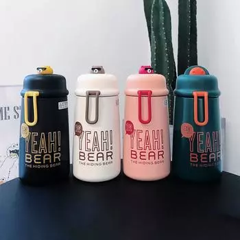 Cute Water Bottle For Girl Free Shipping Item Portable Coffee Cup 320ml Insulated Tumbler Stainless Steel Vacuum Flask Wholesale without stickers