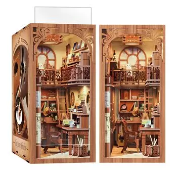CuteBee DIY Booknook Kit Миниатюрный домик Комплект кукольного домика Booknook Подходит для начинающих Подростков Взрослых Подарки на день рождения Коллекция украшений