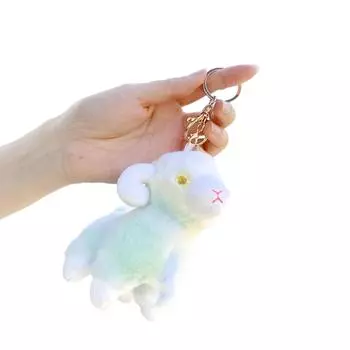 Cuteness Lamb Plush Keychain Soft Figure Keyring Backpack Ornament Keychain Accessory PP Cotton Texture for Daily A