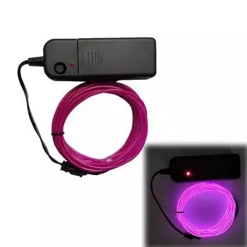 Cuttable Glowing Rope Lights Flexible Glow EL Wire Cable Neon Light Wire Noise Reduction with Battery Pack Enduring фиолетовый
