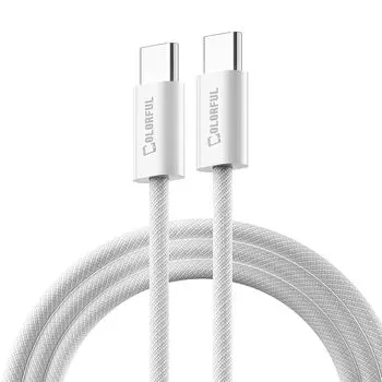 ЦВЕТНОЙ USB-кабель Type-C для быстрой зарядки iPhone 16, 15, совместимый с PD QC, Type-C до 60 Вт, 3 А, кабель для быстрой зарядки USB-C, 2 м, максимальная выходная мощность 60 Вт