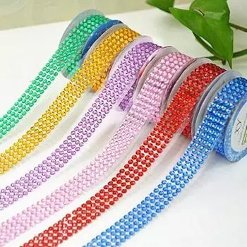 Цветная акриловая самоклеящаяся лента для наклеек Craft Glitter Gem DIY Stickers for S фиолетовый