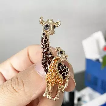 Цветная масляная капающая брошь жираф женская японская и корейская креативная мультяшная булавка с животными аксессуары