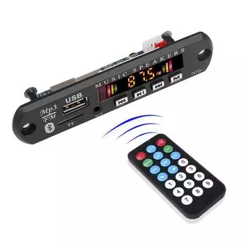Цветной экран 12 В MP3 WMA аудио модуль декодер плата USB TF радио Bluetooth5.0 беспроводной музыкальный автомобильный MP3-плеер с пультом дистанционного управления