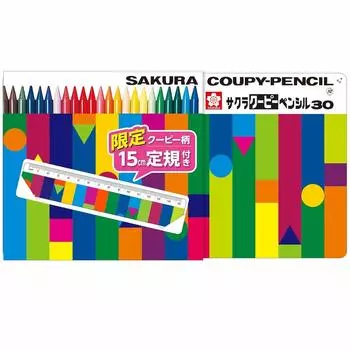 Цветной карандаш Sakura Crepas Coupy 30 цветов с ограниченной линейкой образцов Coupy FY30-I