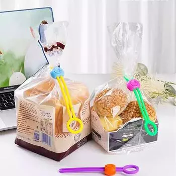 Цветной уплотнительный ремень для закусок, многофункциональный уплотнительный зажим, пряжка с кольцевым креплением, кухонная веревка для упаковки пищевых продуктов, сохраняющая свежесть 10pcs