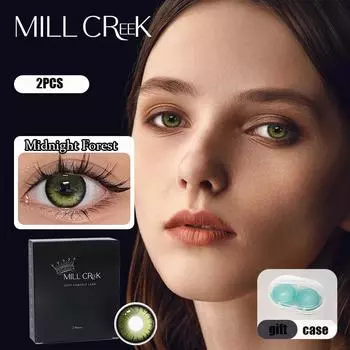 Цветные контактные линзы MILL CREEK 14,2 мм, синие контактные линзы 0 градусов, зеленые линзы, коричневые контактные линзы, ежегодное использование зелёный