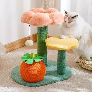 Цветочная рамка для кошек, кошачье гнездо, дерево, цельная сизаль, кошачья доска, заточка когтей для домашних животных, игрушка, кошачья рамка для кошек