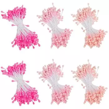 Цветок Pep Pink Mix Цветочный материал Pearl Pep Искусственный цветок Сердцевина Pep Диаметр 3 мм Длина Искусственный цветок Тычинка Темно-розовый Светло-розовый Оранжево-розовый